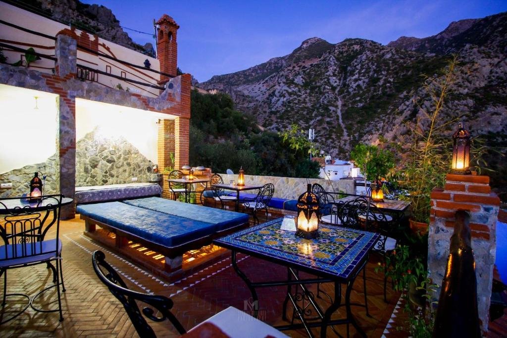Riad Bab Mahrouk night view medina and mountain